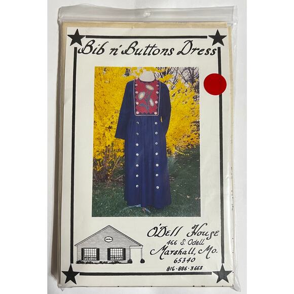 NEW O'Dell House Dress for all Seasons- Bib's and Buttons Dress Pattern - Picture 1 of 2